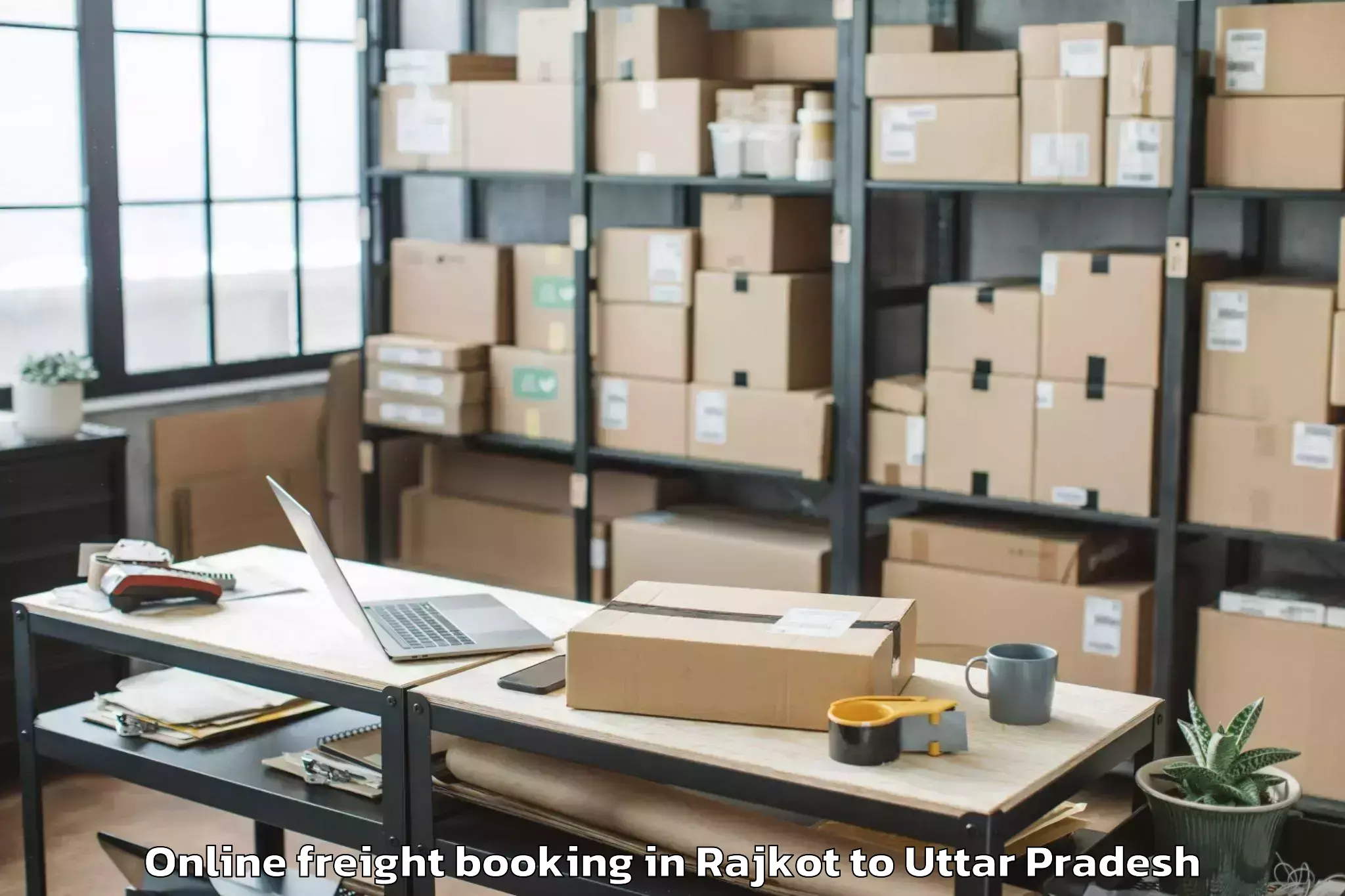 Efficient Rajkot to Iftm University Moradabad Online Freight Booking